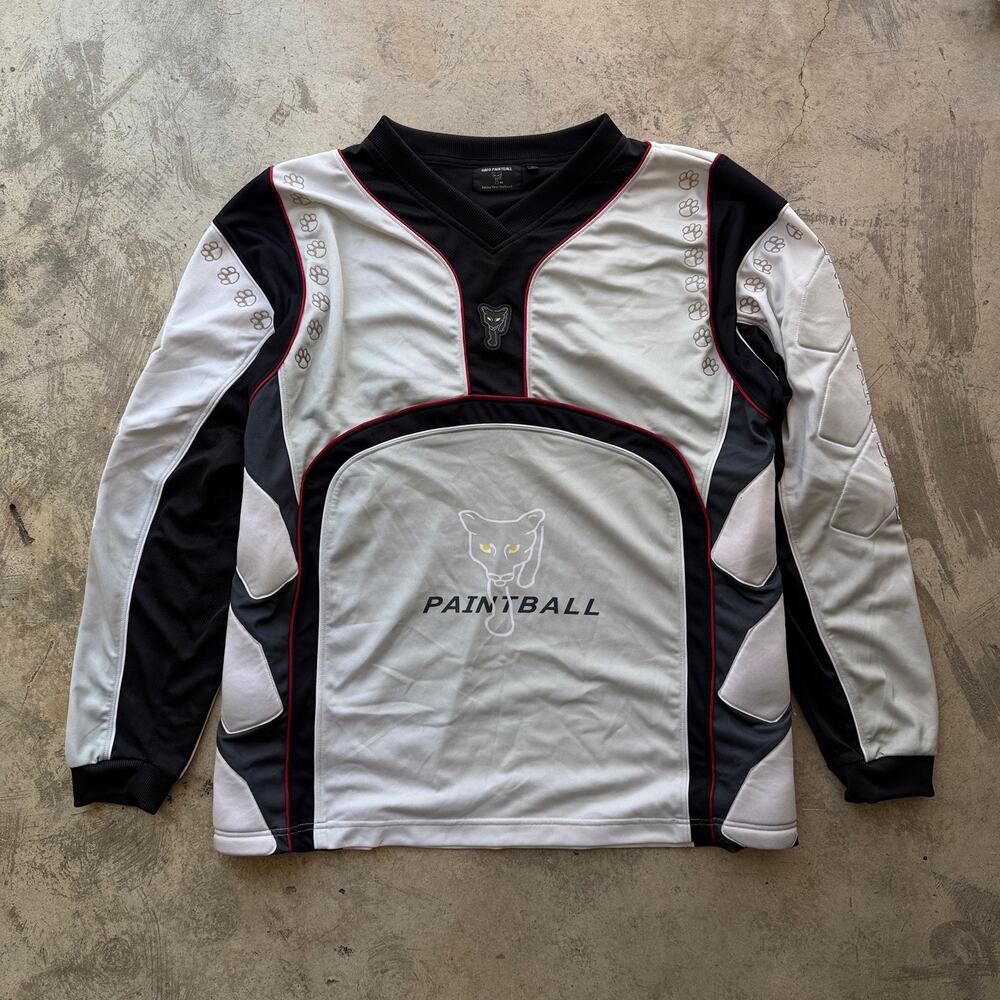 Gato Paintball Padded Jersey Shirt Black White Size L